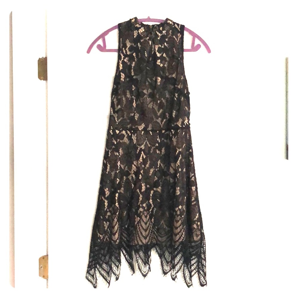 Black lace overlay dress